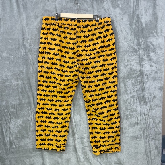 Hanna Andersson Women's XL Pima Cotton PJ Bottoms Orange Bats Pats w/Pockets - Picture 2 of 7